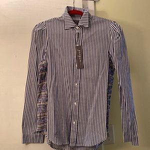 Greysn Beautiful Padded Shoulder Embroidered Shirt New With Tags